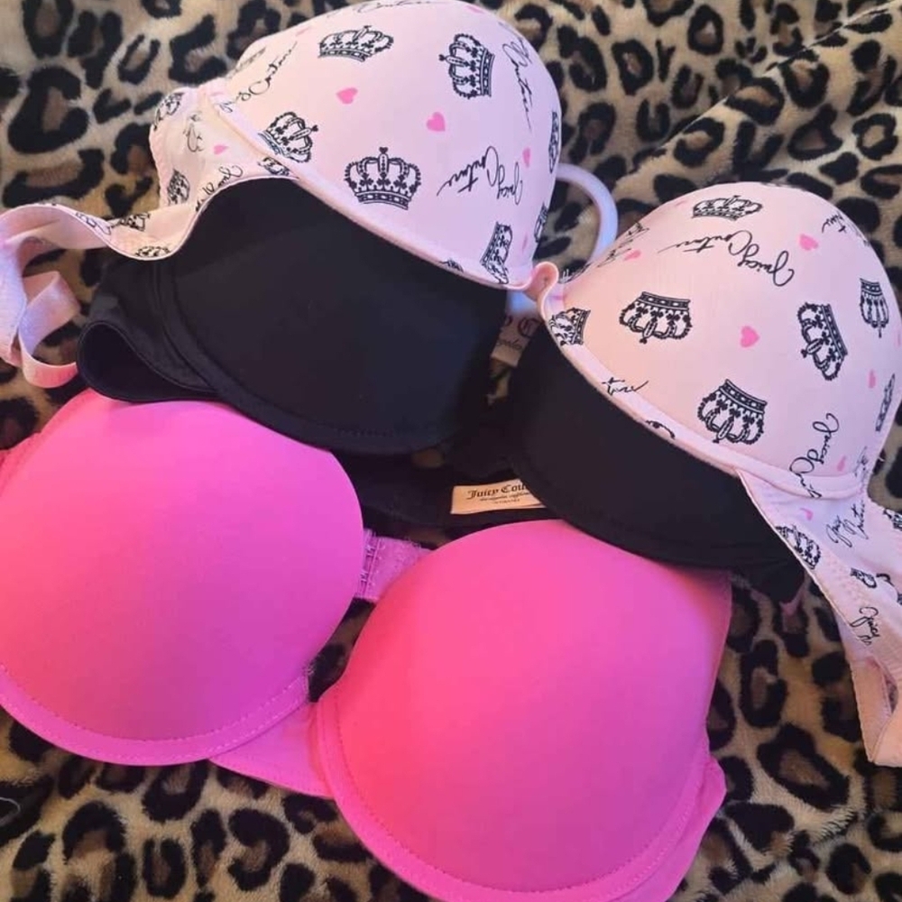 Juicy Couture Pink and Black Bras